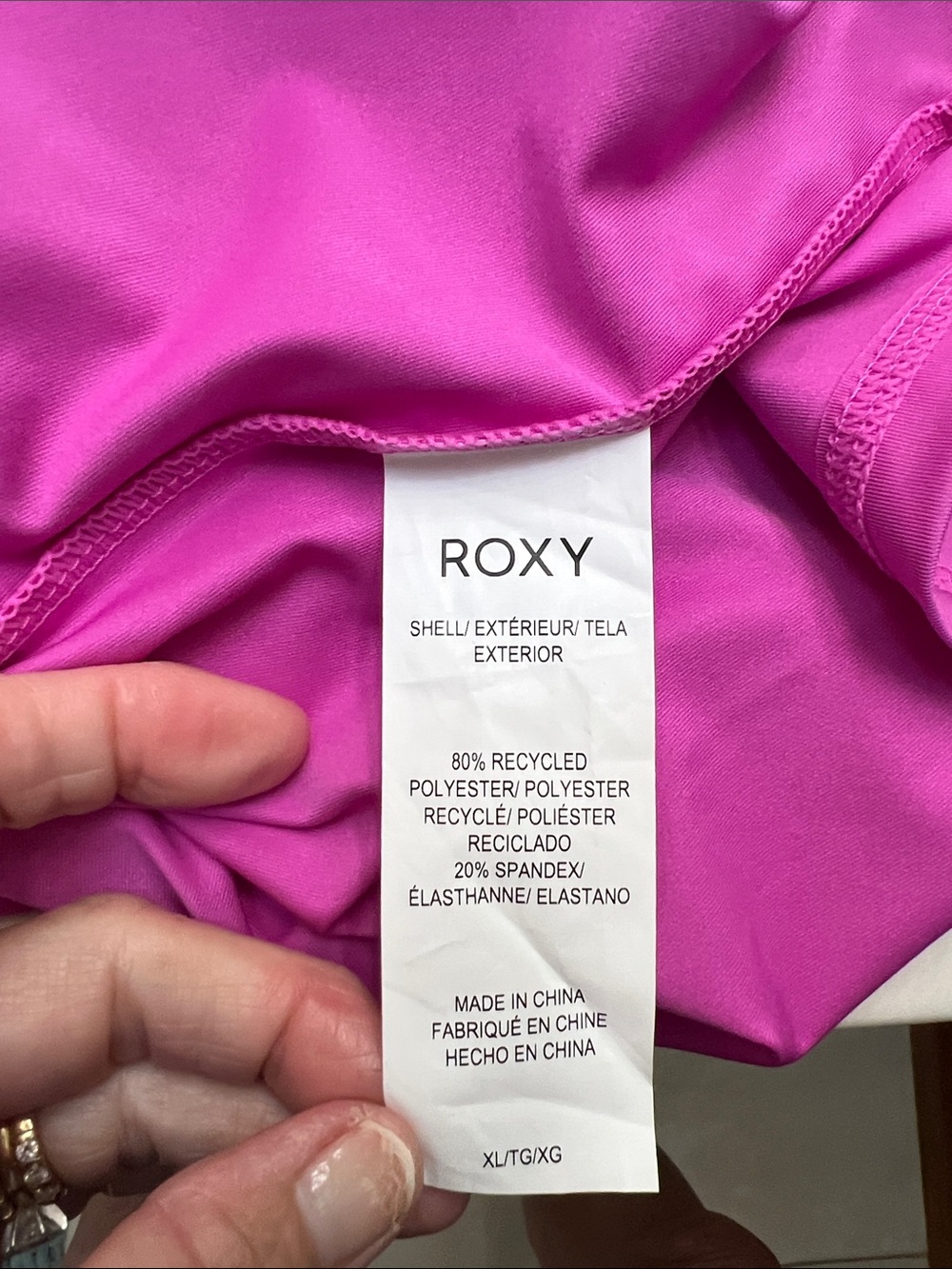 Roxy Women's Pink Whole Hearted Long Sleeve Rash Guard UPF 50 Size XL NWT - Picture 8 of 9